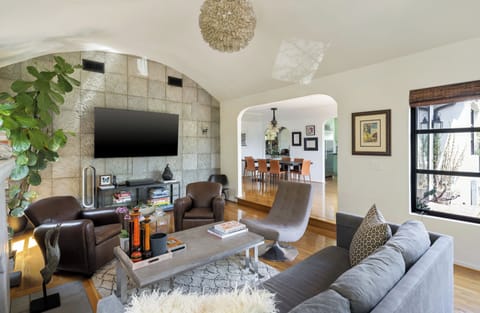 Living room, dining room, kitchen open floorplan. 