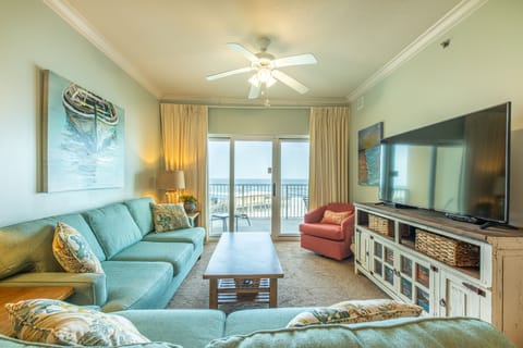 Living Room with balcony overlooking the beach