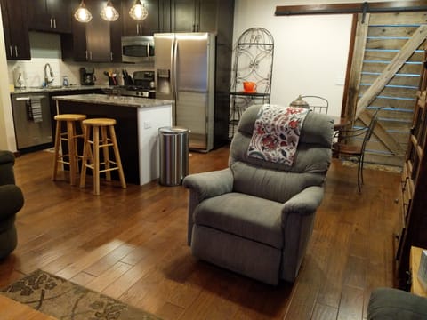 Lazy-boy chair, the perfect place to "rest-your-eyes" after fun Colorado day.