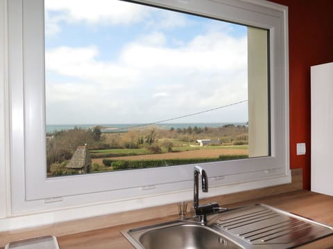 Kitchen Sink, Sink, Cloud, Window, Sky, Tap, Plumbing Fixture, Azure, Wood