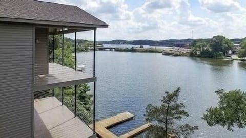 Our side view of the townhouse showing dual balconies and the beautiful view 