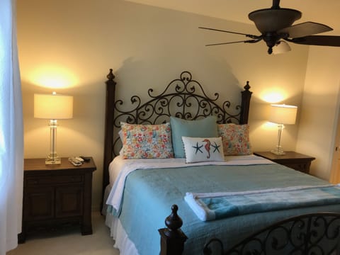 Master Bedroom with luxurious bedding 