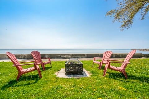 Firepit area with full waterfront view.