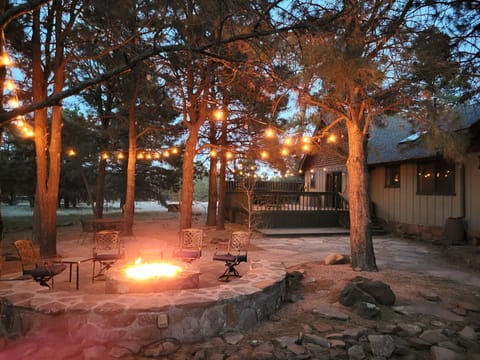 A real Flagstaff getaway on 5 acres with a gas firepit and deck.