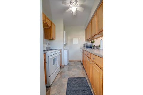 Kitchen is is equipped with full size appliances