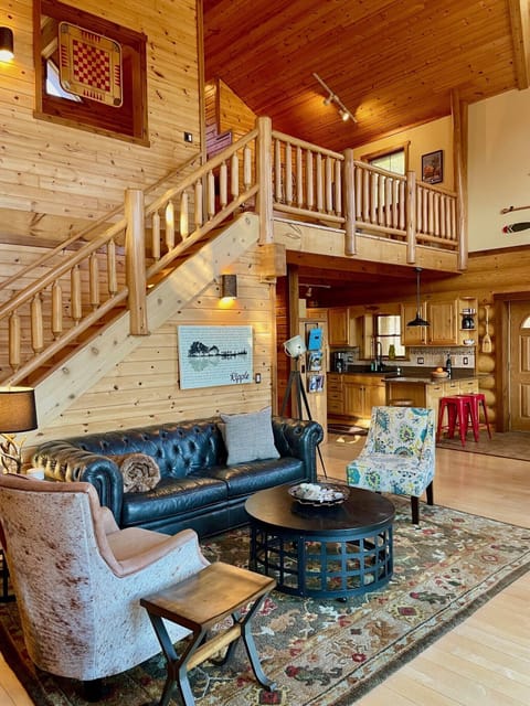 Living room with a view to the loft