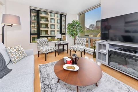 Welcome to the Tranquility Suite! Bright and airy living space, with queen size pull out sofa bed. 