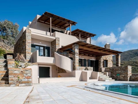 The villa with a sea water swimming pool