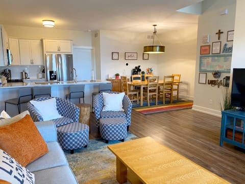 View of living/kitchen/dining rm