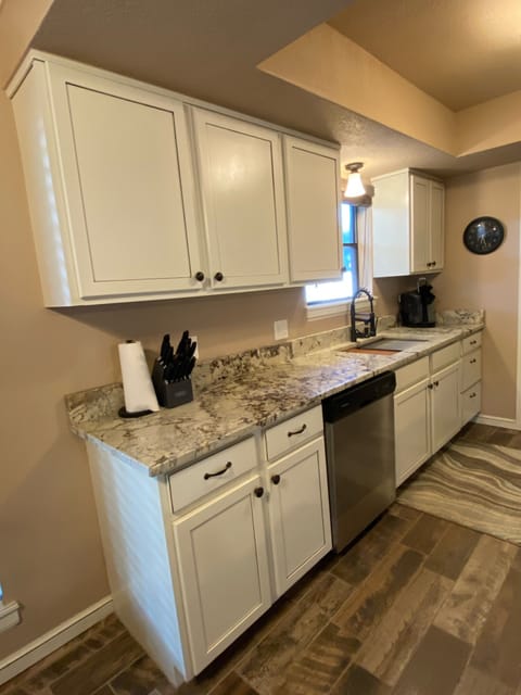 New granite countertops, sink and faucet. August 2020