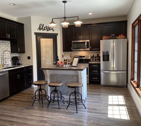 Fully stocked, paper towels, styrofoam cups, spices, and all cooking supplies