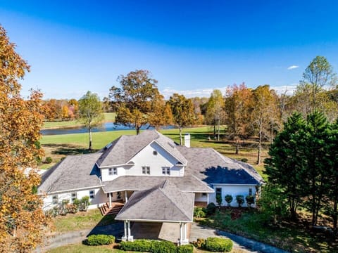 Front view of our Estate Home on our 55 acre park-like farm.  