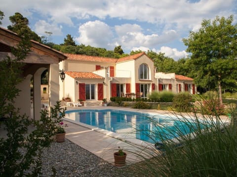 South facing villa and pool. 