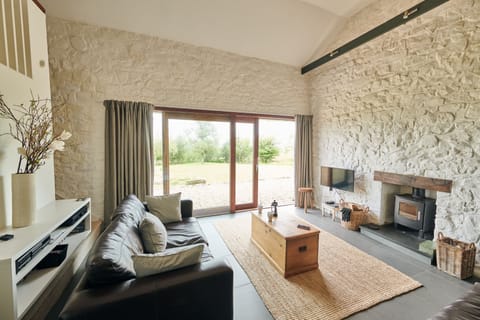 cosy sitting room with log burner