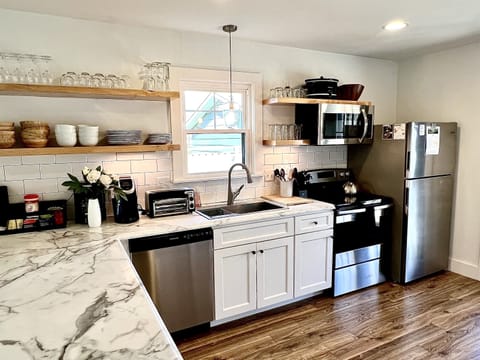 Full service Kitchen serves 8 and seats four comfortably.