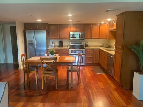 Gourmet Kitchen with Granite, Cherry Cabinets, Stainless Appliances & Hardwood
