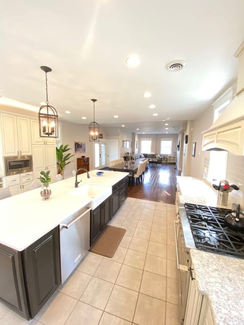 Kitchen with massive island and seating open to the dining room (seats 6)