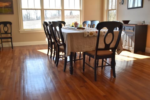 Dining room seats eight 