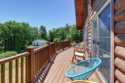 Sit on the huge deck in teak rocking chairs or comfy egg wire chairs overlooking the tree topped mountains, rolling grass yard, and depending on the time of year the gorgeous old historic town buildings.