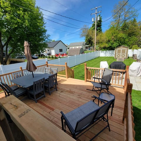 Enjoy dinner or a cocktail on the new deck.