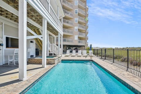 Take a cool dip in the Sea Blue pool!