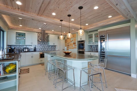 Kitchen with stainless steel appliances