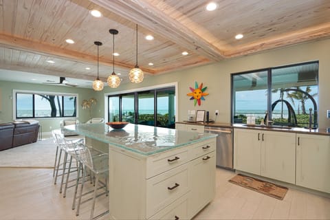 Kitchen with stainless steel appliances