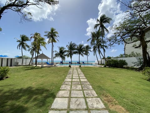 Front of the house with private pool and direct beach access
