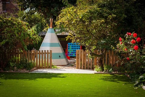 The beach area of the garden with lots of activities