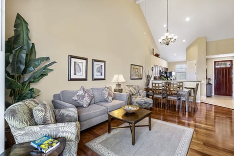 Living Area with Seatingand Hardwood Floors