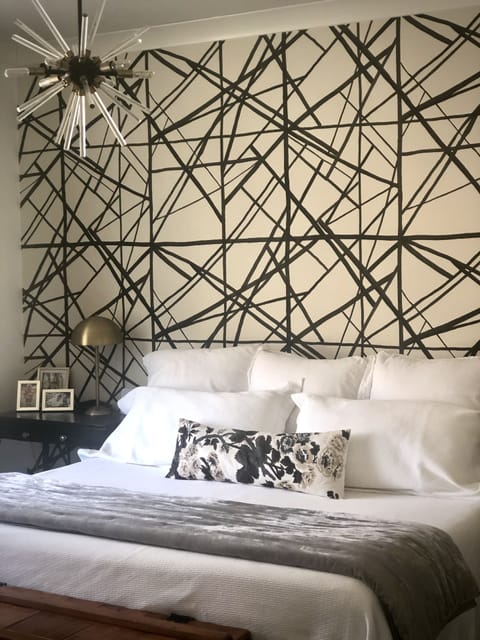 Master Bedroom: Custom Wallpaper by a Kelly Wearstler