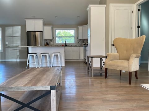 View from living room to kitchen