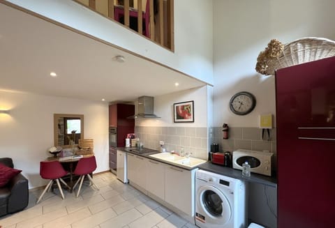 Modern kitchen area.