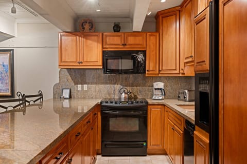 The kitchen is stocked with every thing you need to prepare meals during your time in Aspen.