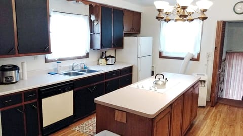 Kitchen stocked with all of the essentials.