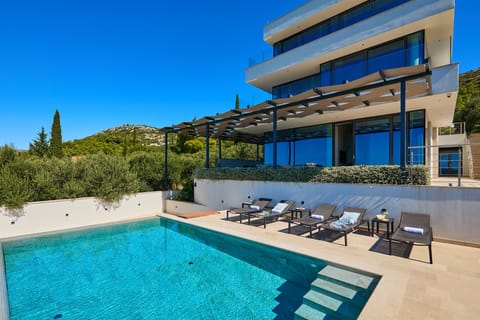 Property building and private swimming pool