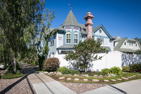 Privacy fence surrounds garden and outdoor seating