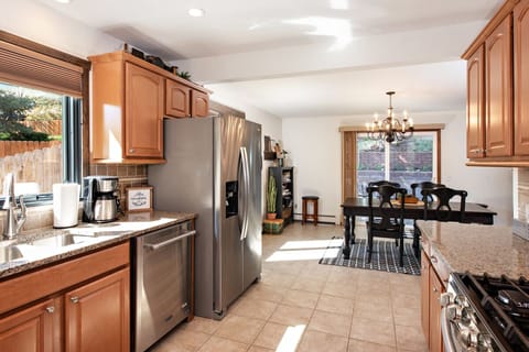 Kitchen looking into dining room