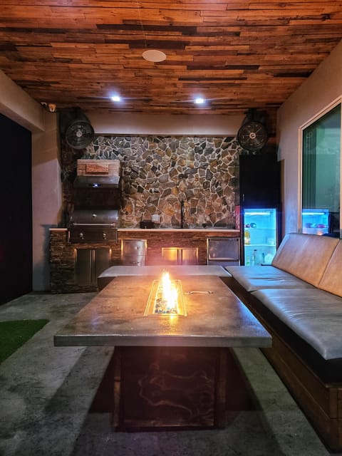 Custom concrete fire table