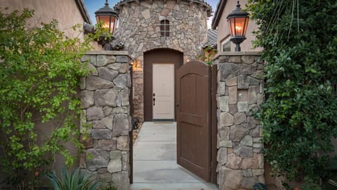 Gated entry courtyard
