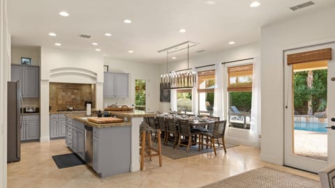 Kitchen and dining for 12