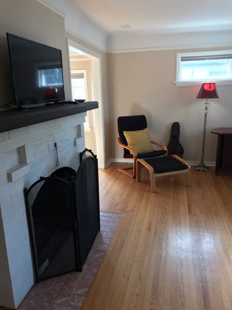 Living room view onto dining room 