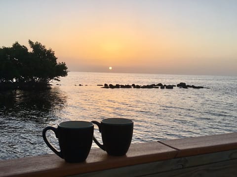 Sunrise view from pier at the onsite marina