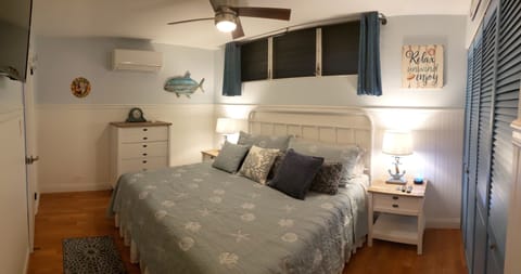 King-Sized Bed! Whisper Quiet Split AC! 4k HD Wall Mounted Smart TV!