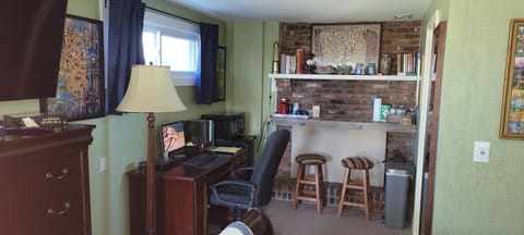 Computer, microwave, and mini fridge; all for your use during your stay.