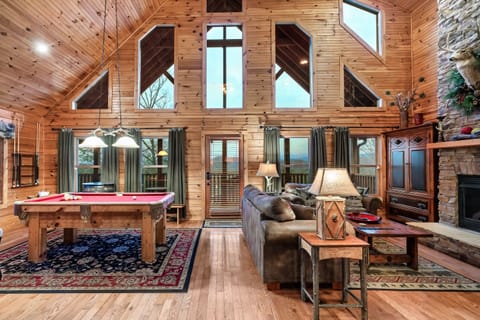 What A Lodge says it all! Window wall showcases views of Mt LeConte!