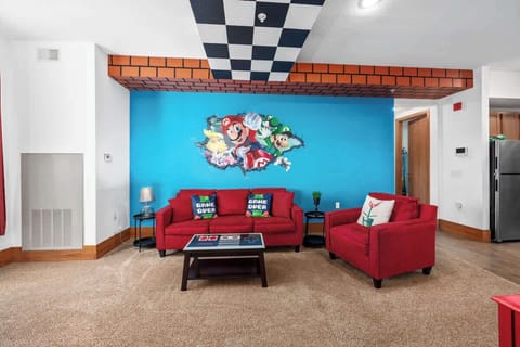 Living room with Queen sofa sleeper