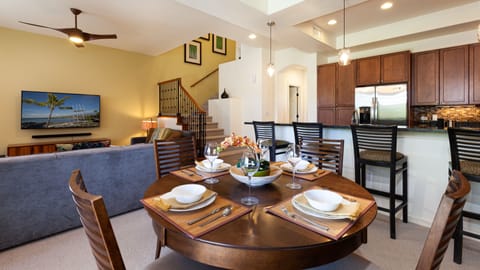 Plenty of seating at Island and dining room table