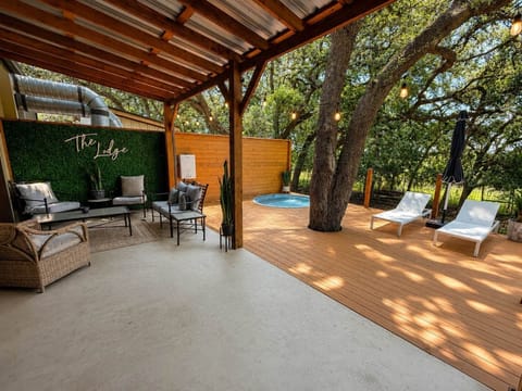 Outdoor patio with Cowboy Pool