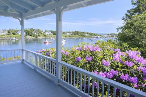 A spectacular view from Sherrill's porch overlooking Mackerel Cove.